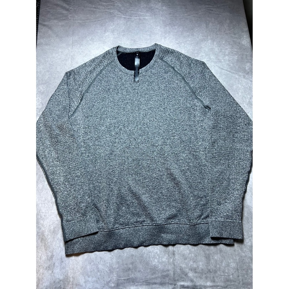 Lululemon Engineered Warmth Crewneck Men XL Grey Merino Wool Blend Sweater